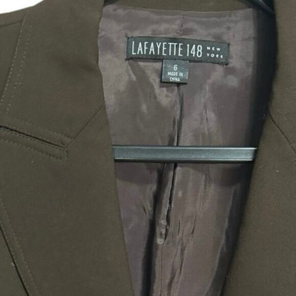 Lafayette 148 Wool Blazer In Chocolate Brown Size 6 - Picture 5 of 8